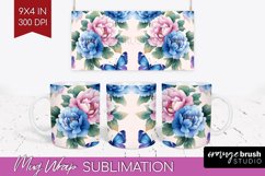 Spring Blossom Mug Wrap - Flowers Mug PNG Sublimation Product Image 1