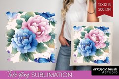 Spring Blossom Tote Bag - Flowers Tote Bag PNG Sublimation Product Image 1