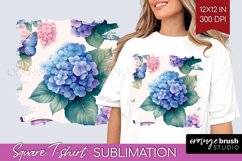 Spring Blossom Square Tshirt Background - Flowers PNG Product Image 1