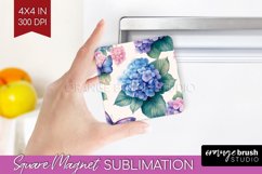 Spring Blossom Magnet Sublimation - Flowers Square Magnet Product Image 1