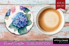 Spring Blossom Round Coaster - Flowers Coaster PNG Product Image 1