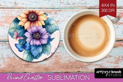 Spring Blossom Round Coaster - Flowers Coaster PNG Product Image 1