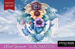 Spring Blossom Wind Spinner Sublimation PNG - Flowers Round Product Image 1