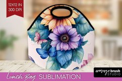 Spring Blossom Lunch Bag - Flowers Lunch Bug PNG Sublimation Product Image 1