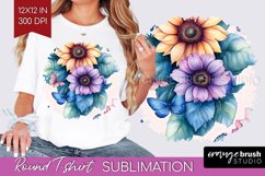 Spring Blossom Round Tshirt Background - Flowers PNG Product Image 1