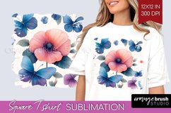 Spring Blossom Square Tshirt Background - Flowers PNG Product Image 1