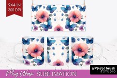 Spring Blossom Mug Wrap - Flowers Mug PNG Sublimation Product Image 1