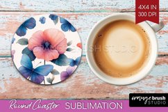 Spring Blossom Round Coaster - Flowers Coaster PNG Product Image 1