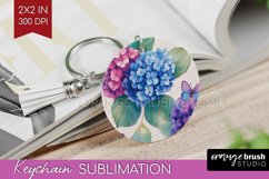 Spring Blossom Keychain PNG - Flowers Keychain Sublimation Product Image 1