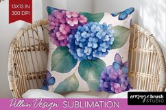 Spring Blossom Pillow Sublimation - Flowers Pillow Cover PNG Product Image 1
