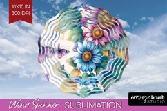 Spring Blossom Wind Spinner Sublimation PNG - Flowers Round Product Image 1