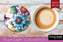 Spring Blossom Round Coaster - Flowers Coaster PNG Product Image 1