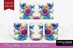 Spring Blossom Mug Wrap - Flowers Mug PNG Sublimation Product Image 1