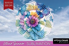 Spring Blossom Wind Spinner Sublimation PNG - Flowers Round Product Image 1