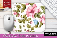 Spring Flowers Mouse Pad Sublimation - Floral Mousepad PNG Product Image 1