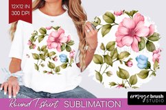 Spring Flowers Round Tshirt Background - Floral PNG Product Image 1
