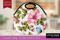 Spring Flowers Lunch Bag - Floral Lunch Bug PNG Sublimation Product Image 1