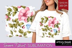 Spring Flowers Square Tshirt Background - Floral PNG Product Image 1