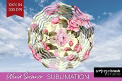 Spring Flowers Wind Spinner Sublimation PNG - Floral Round Product Image 1
