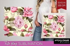 Spring Flowers Tote Bag - Floral Tote Bag PNG Sublimation Product Image 1