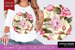 Spring Flowers Round Tshirt Background - Floral PNG Product Image 1