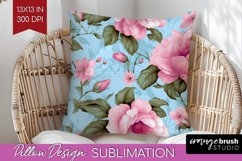 Spring Flowers Pillow Sublimation - Floral Pillow Cover PNG Product Image 1