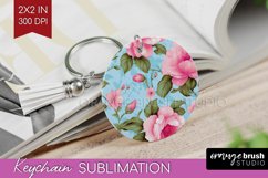 Spring Flowers Keychain PNG - Floral Keychain Sublimation Product Image 1
