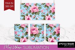 Spring Flowers Mug Wrap - Floral Mug PNG Sublimation Product Image 1