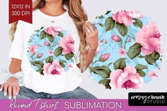 Spring Flowers Round Tshirt Background - Floral PNG Product Image 1