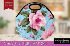 Spring Flowers Lunch Bag - Floral Lunch Bug PNG Sublimation Product Image 1