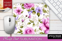 Spring Flowers Mouse Pad Sublimation - Floral Mousepad PNG Product Image 1