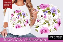 Spring Flowers Round Tshirt Background - Floral PNG Product Image 1