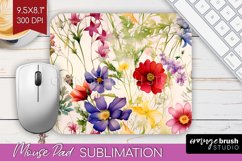 Spring Flowers Mouse Pad Sublimation - Floral Mousepad PNG Product Image 1