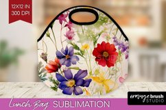 Spring Flowers Lunch Bag - Floral Lunch Bug PNG Sublimation Product Image 1