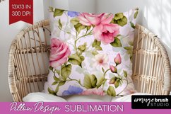 Spring Flowers Pillow Sublimation - Floral Pillow Cover PNG Product Image 1