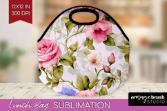 Spring Flowers Lunch Bag - Floral Lunch Bug PNG Sublimation Product Image 1