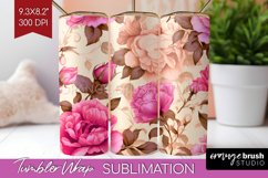 Spring Flowers Tumbler Wrap - Floral Tumbler PNG Sublimation Product Image 1