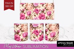 Spring Flowers Mug Wrap - Floral Mug PNG Sublimation Product Image 1