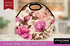 Spring Flowers Lunch Bag - Floral Lunch Bug PNG Sublimation Product Image 1