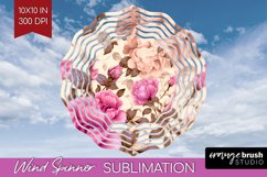 Spring Flowers Wind Spinner Sublimation PNG - Floral Round Product Image 1