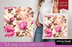 Spring Flowers Tote Bag - Floral Tote Bag PNG Sublimation Product Image 1