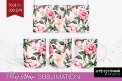 Spring Flowers Mug Wrap - Floral Mug PNG Sublimation Product Image 1