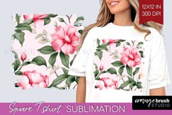 Spring Flowers Square Tshirt Background - Floral PNG Product Image 1