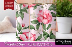 Spring Flowers Tumbler Wrap - Floral Tumbler PNG Sublimation Product Image 1