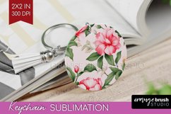 Spring Flowers Keychain PNG - Floral Keychain Sublimation Product Image 1