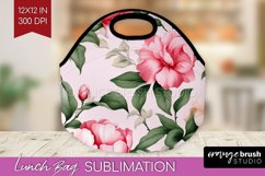 Spring Flowers Lunch Bag - Floral Lunch Bug PNG Sublimation Product Image 1