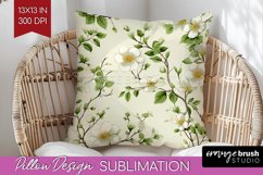 Spring Flowers Pillow Sublimation - Floral Pillow Cover PNG Product Image 1