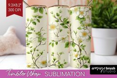 Spring Flowers Tumbler Wrap - Floral Tumbler PNG Sublimation Product Image 1