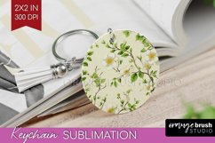 Spring Flowers Keychain PNG - Floral Keychain Sublimation Product Image 1