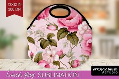 Spring Flowers Lunch Bag - Floral Lunch Bug PNG Sublimation Product Image 1